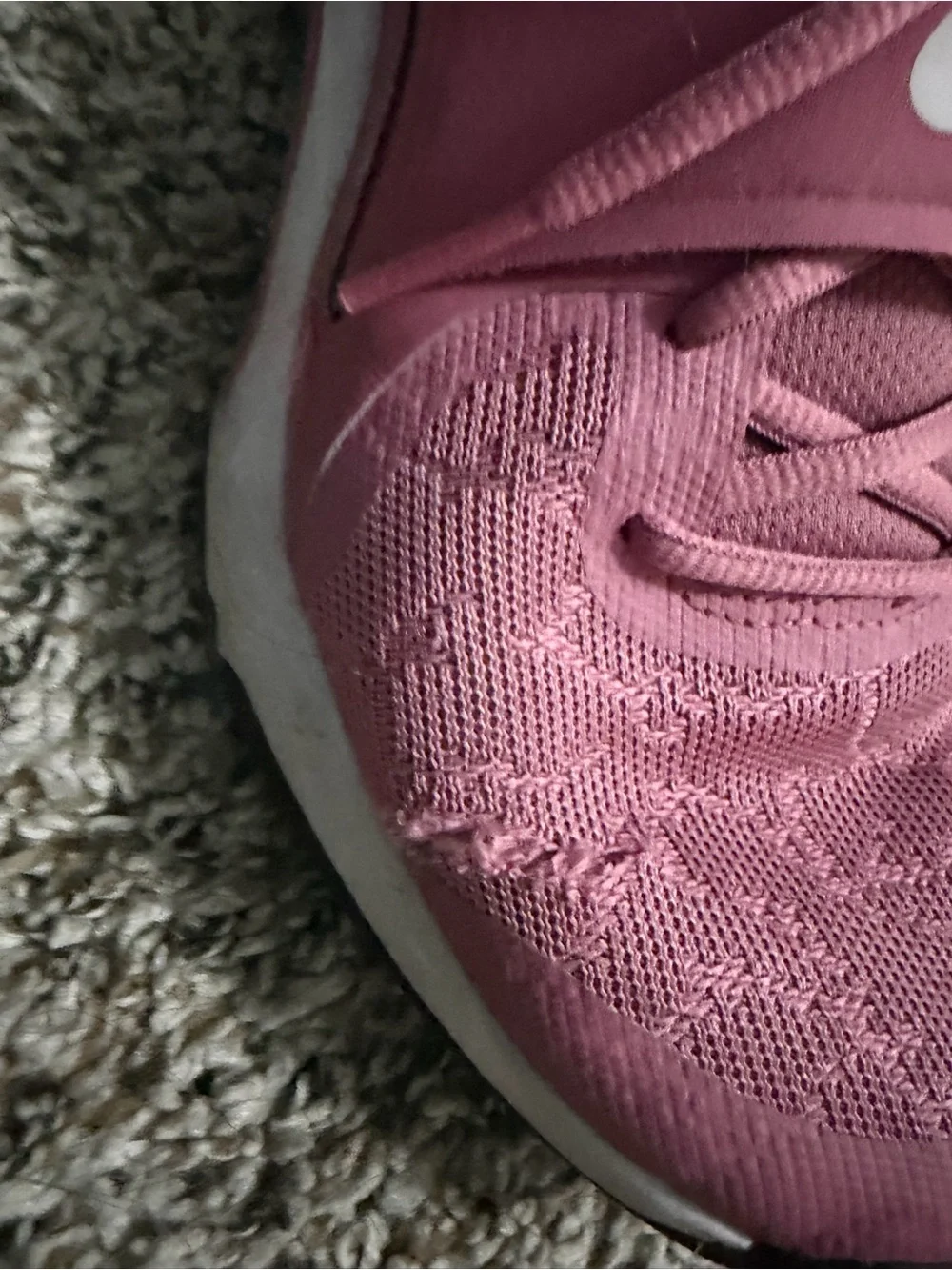 Nike Rose Pink Athletic Sneakers with White Swoosh